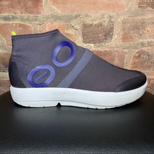 OOFOS OOmg Fibre High Women's Size 9.5 Shoes Blue/Gray/White Recovery Sneakers